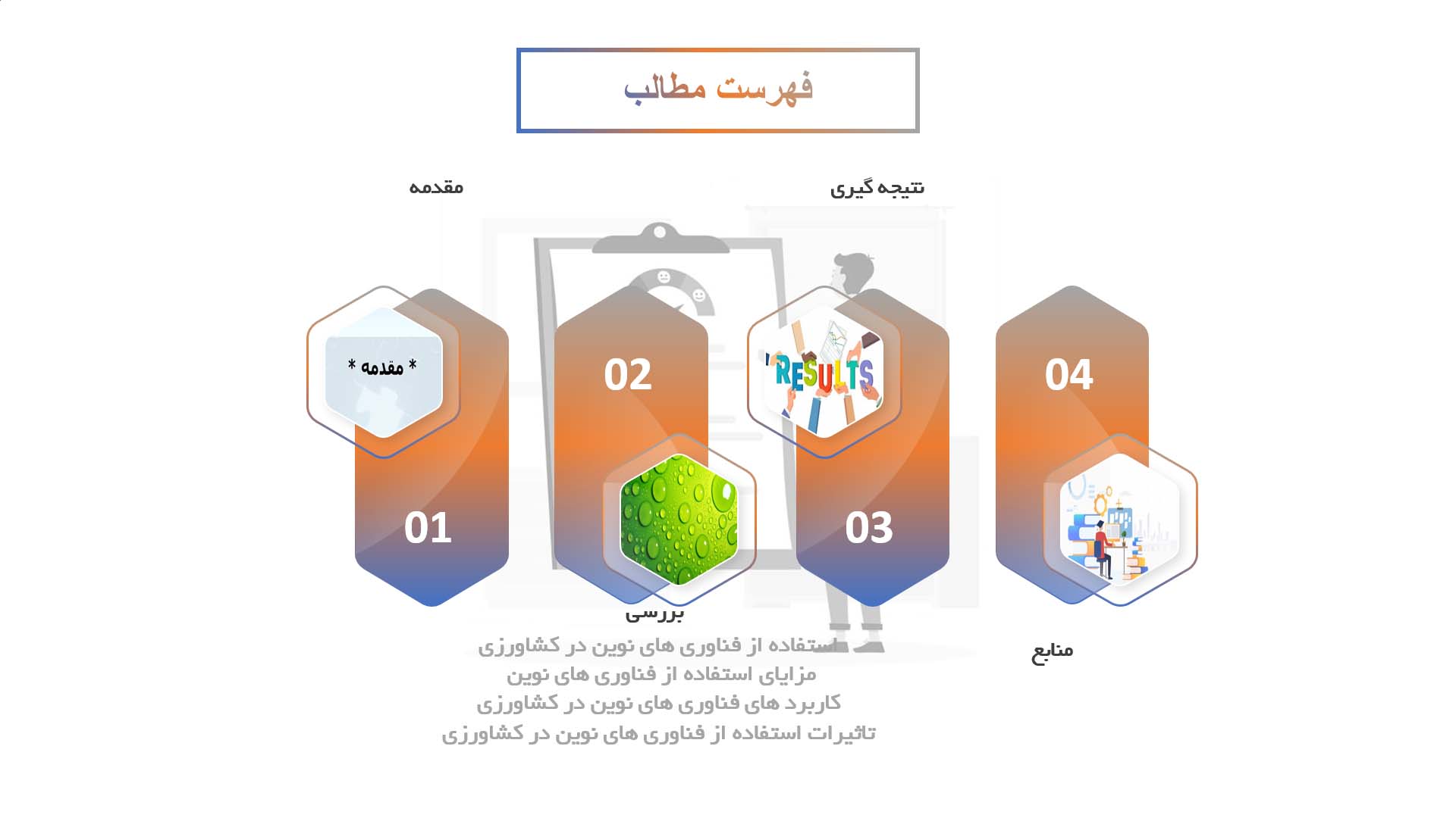 پاورپوینت در مورد استفاده از فناوری های نوین در کشاورزی